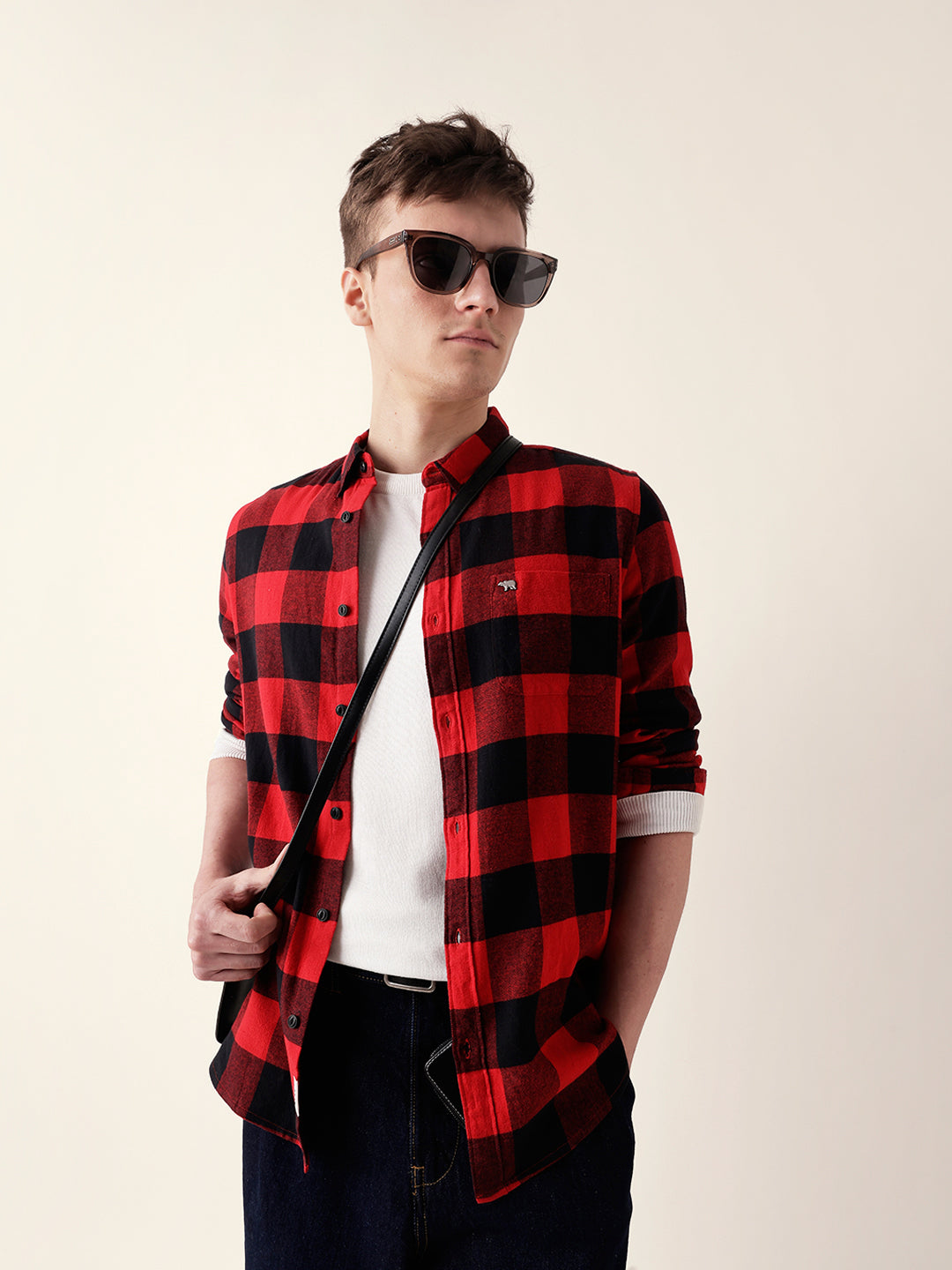 Men Casual Plaid Flannel Shirt