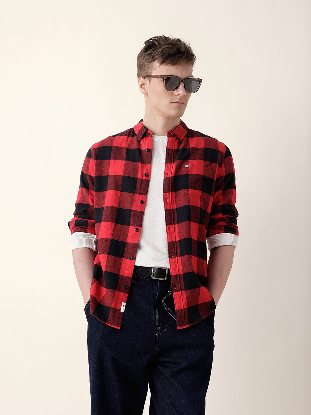Men Casual Plaid Flannel Shirt