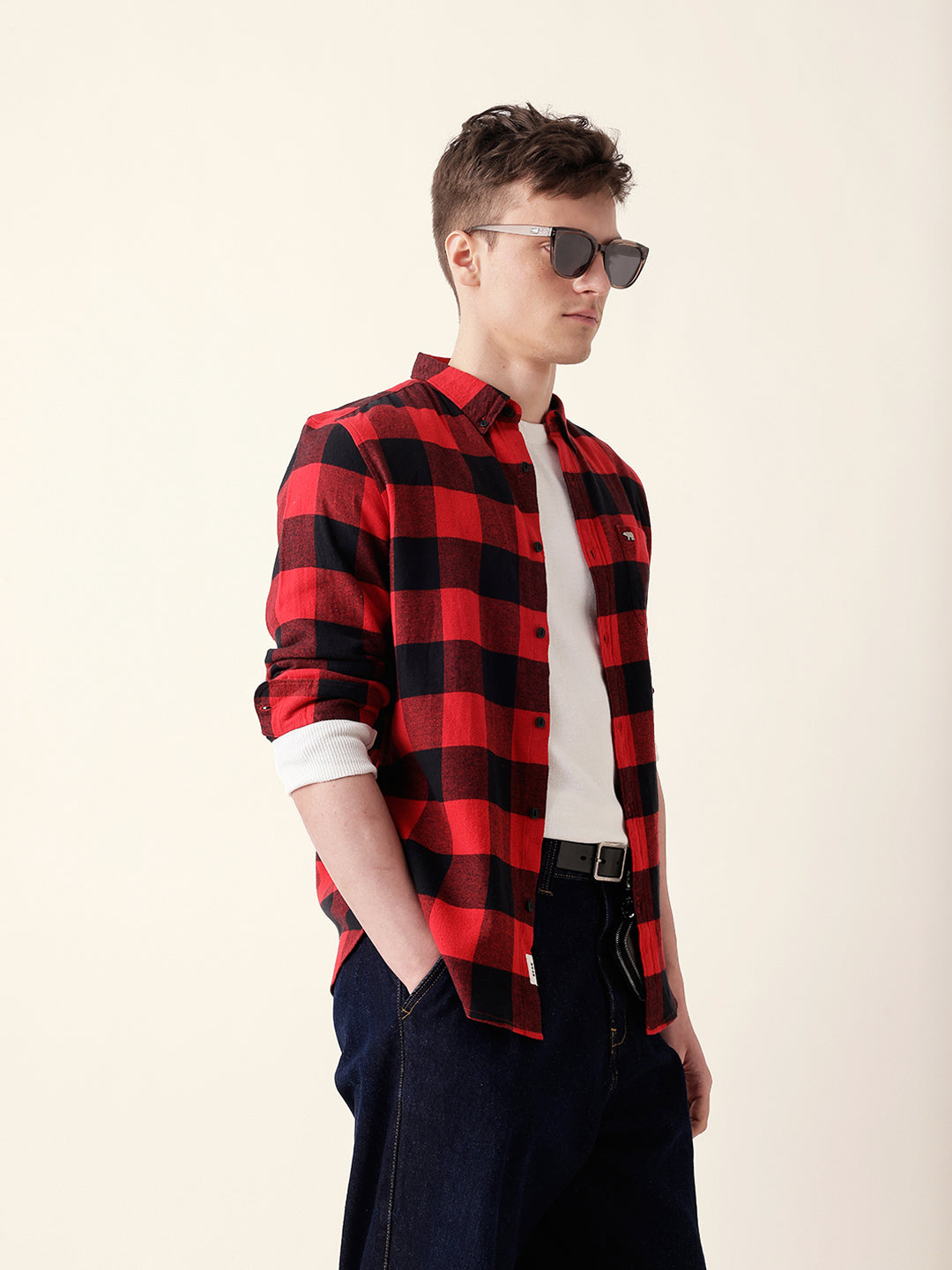 Men Casual Plaid Flannel Shirt