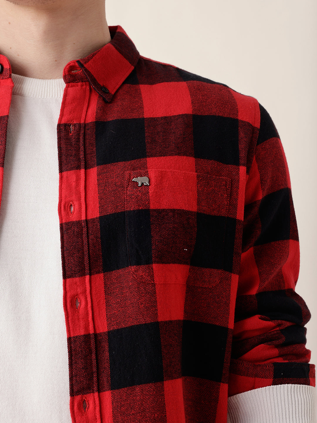 Men Casual Plaid Flannel Shirt