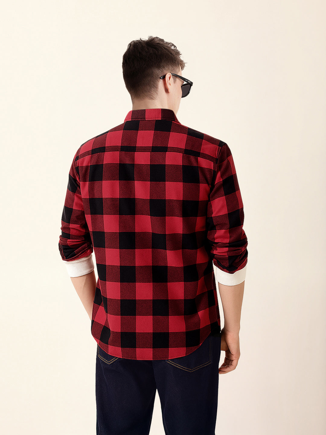 Men Casual Plaid Flannel Shirt