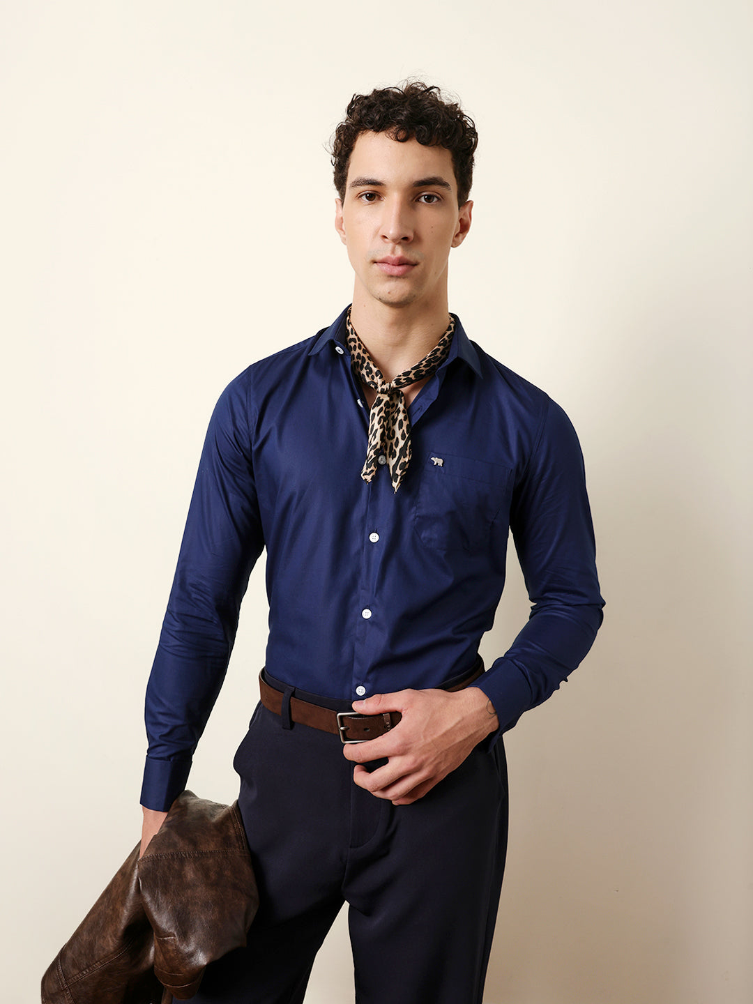 Men Solid Casual Full-Sleeve Shirt