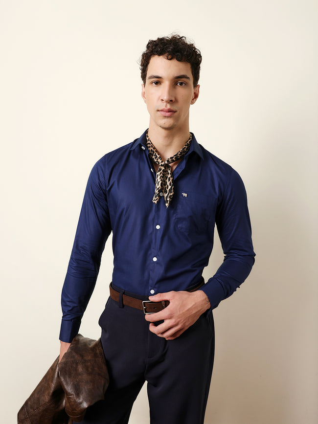 Men Solid Casual Full-Sleeve Shirt