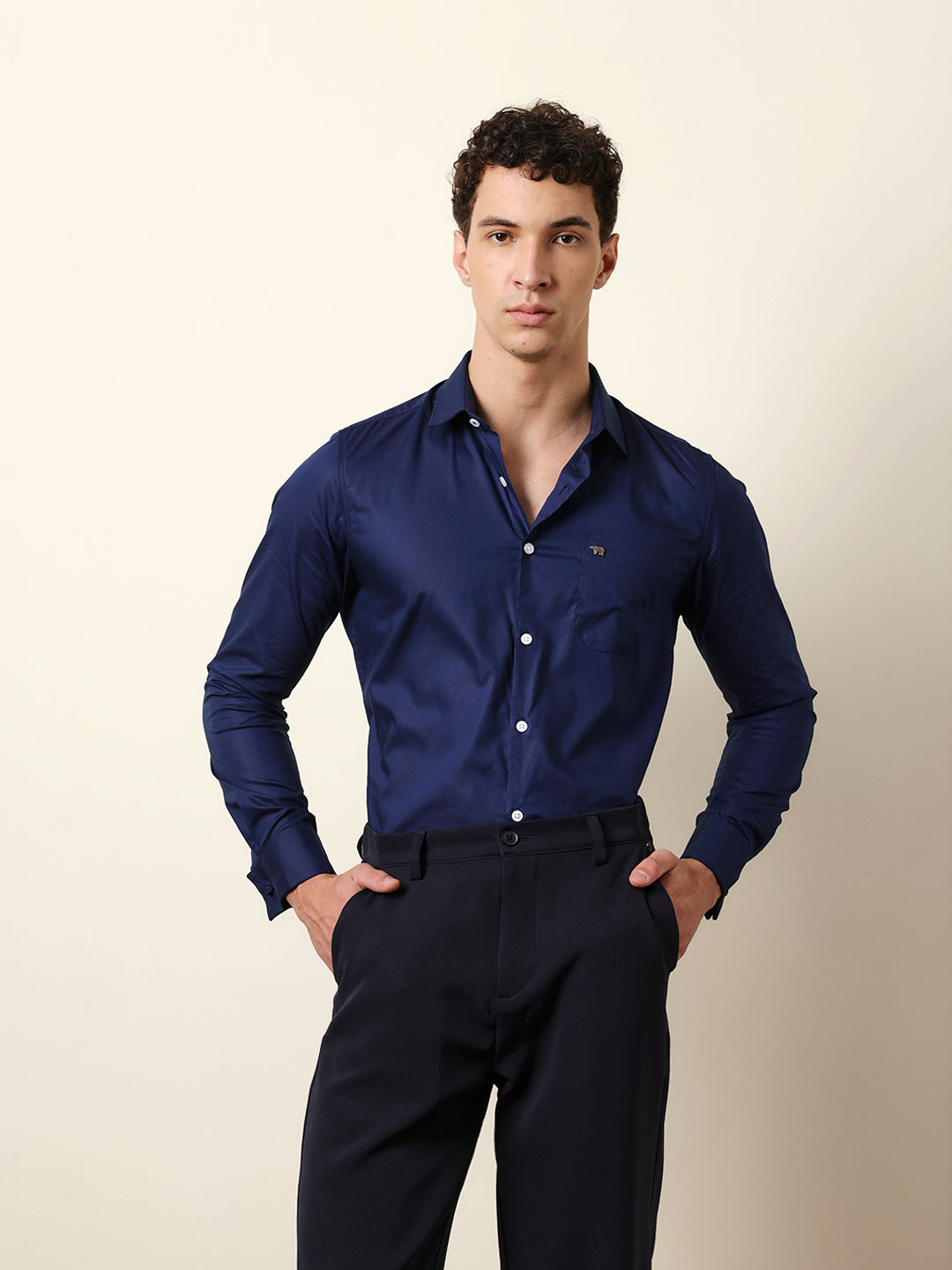 Men Solid Casual Full-Sleeve Shirt