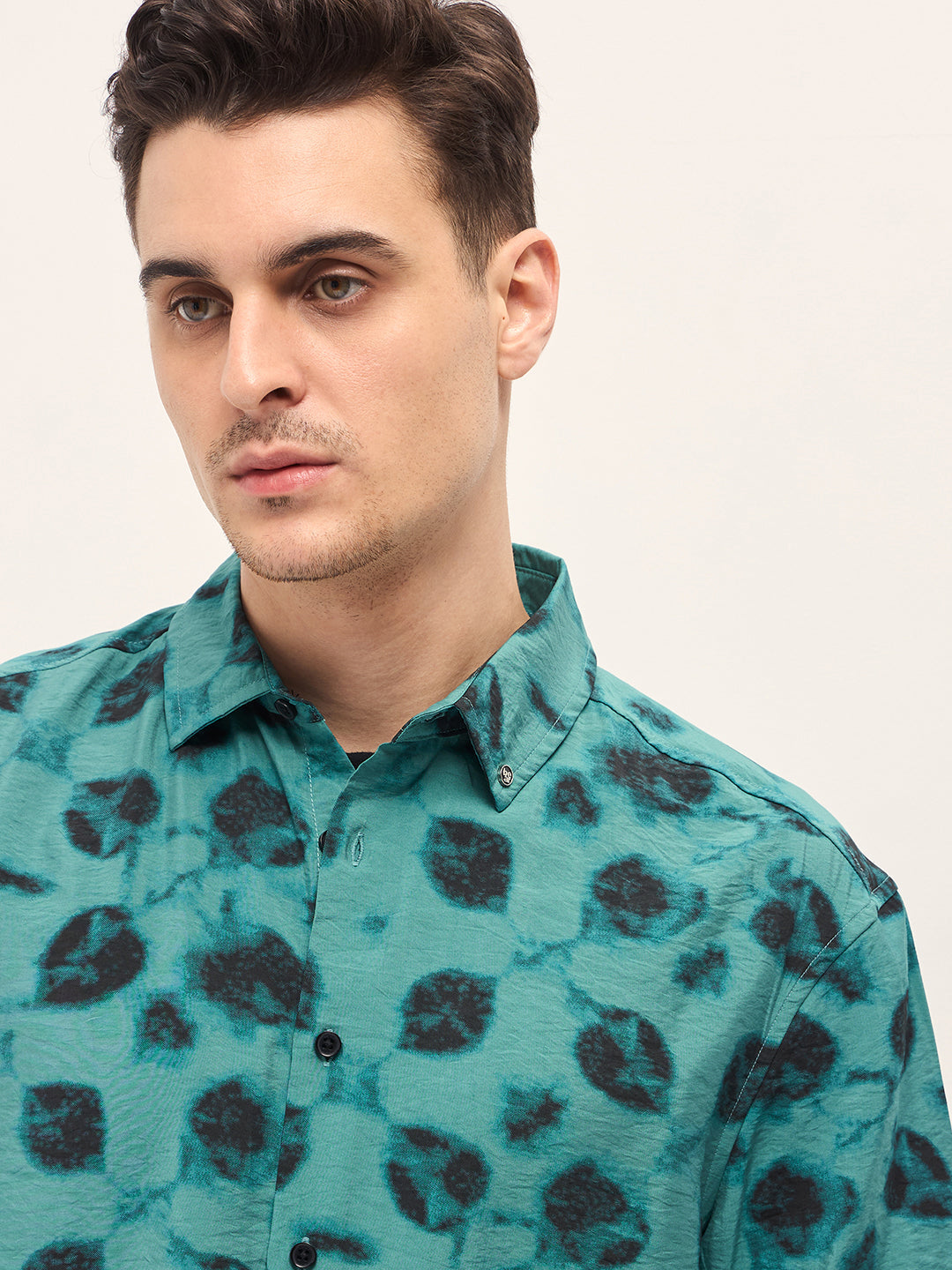 Men Blue Digital Print Relax Fit Casual Shirt