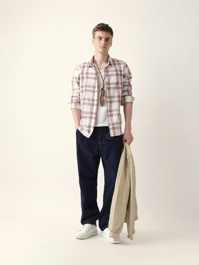 Men Casual Plaid Flannel Shirt