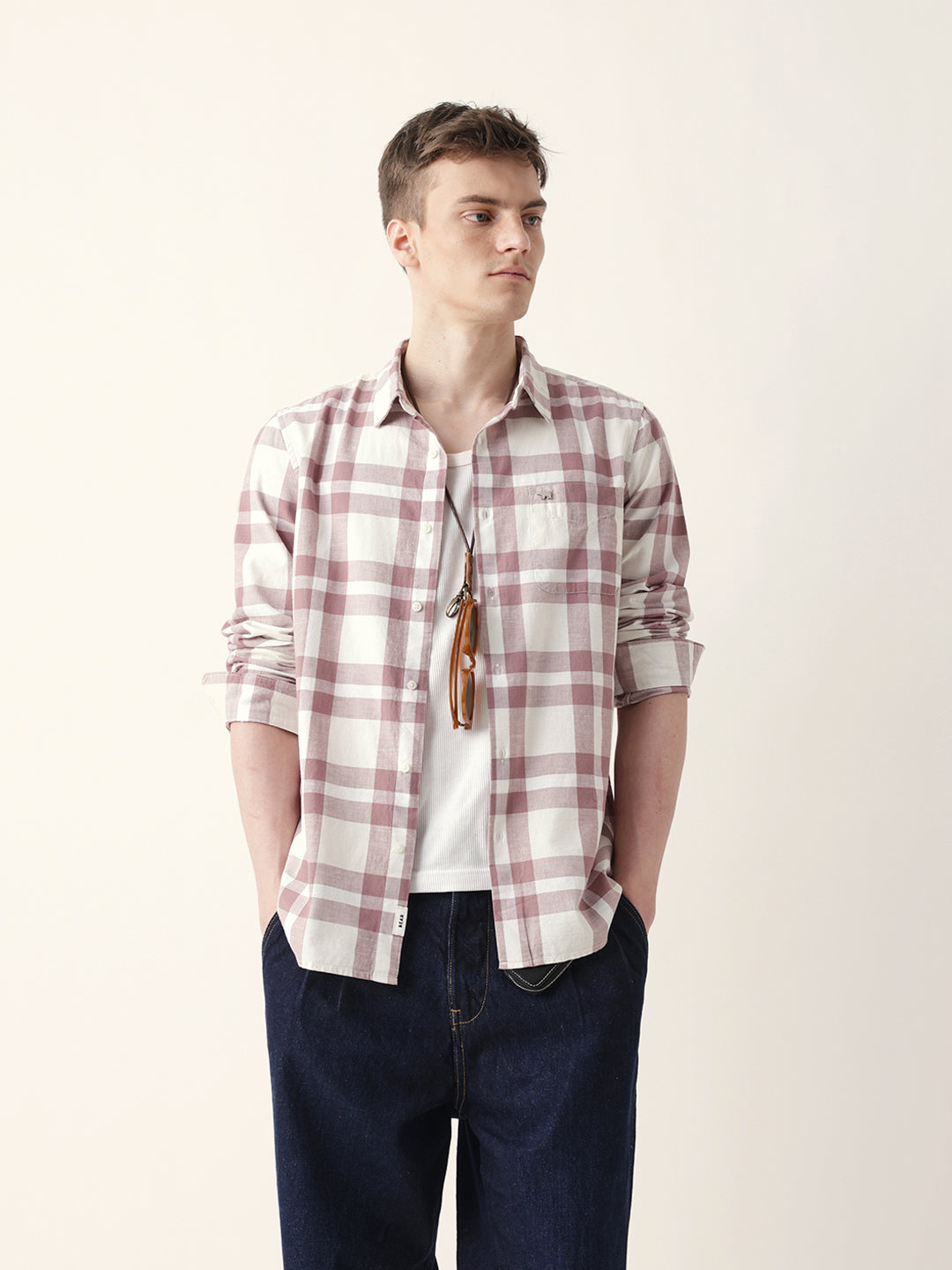 Men Casual Plaid Flannel Shirt