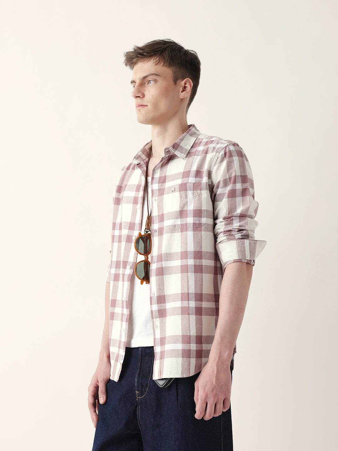 Men Casual Plaid Flannel Shirt