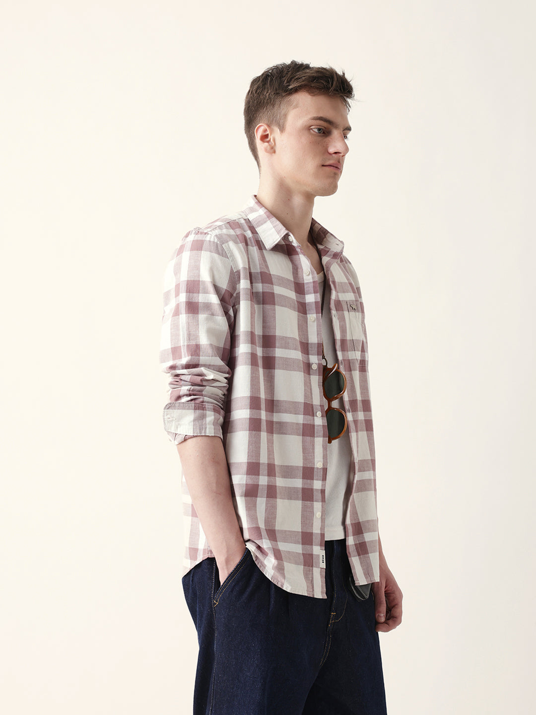 Men Casual Plaid Flannel Shirt