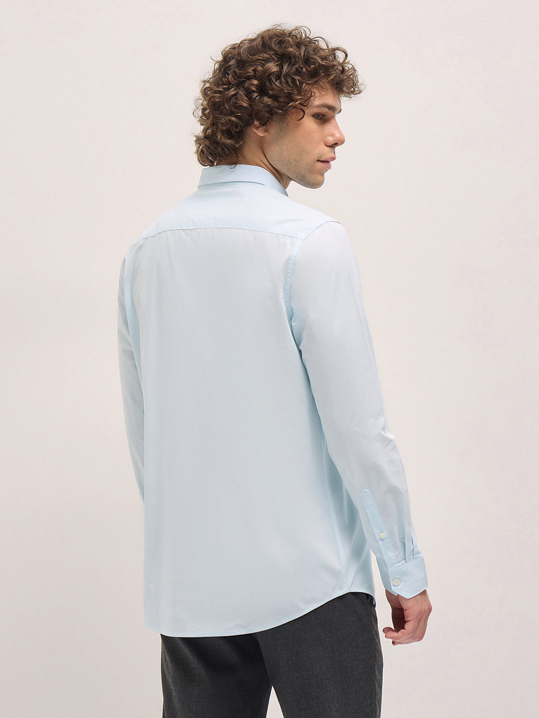 Men Shirt Ice Blue Tailored Fit Cotton Formal Shirt