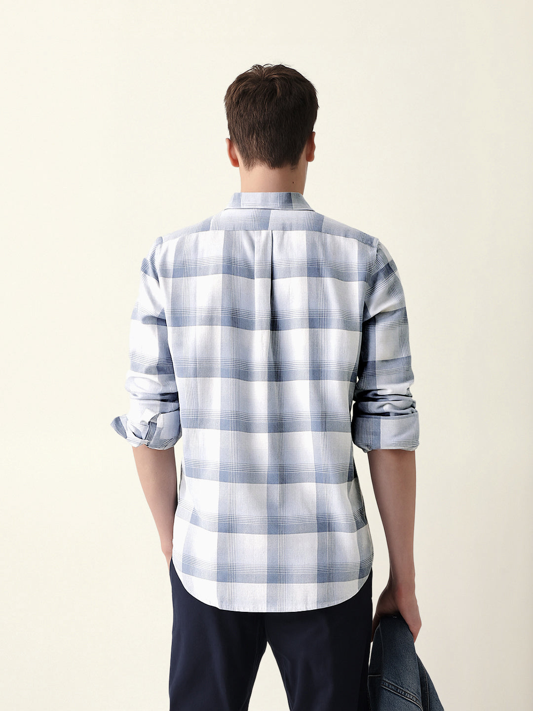 Men Casual Plaid Button-Down Shirt