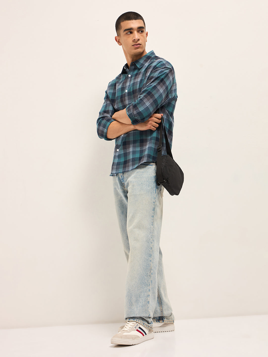 Men Multi-Color Tartan Checked Relax Fit Overshirt