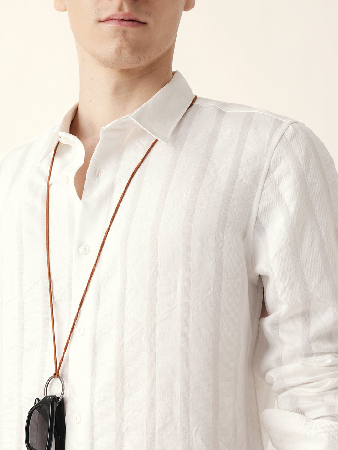 Men Casual Vertical Stripe Shirt