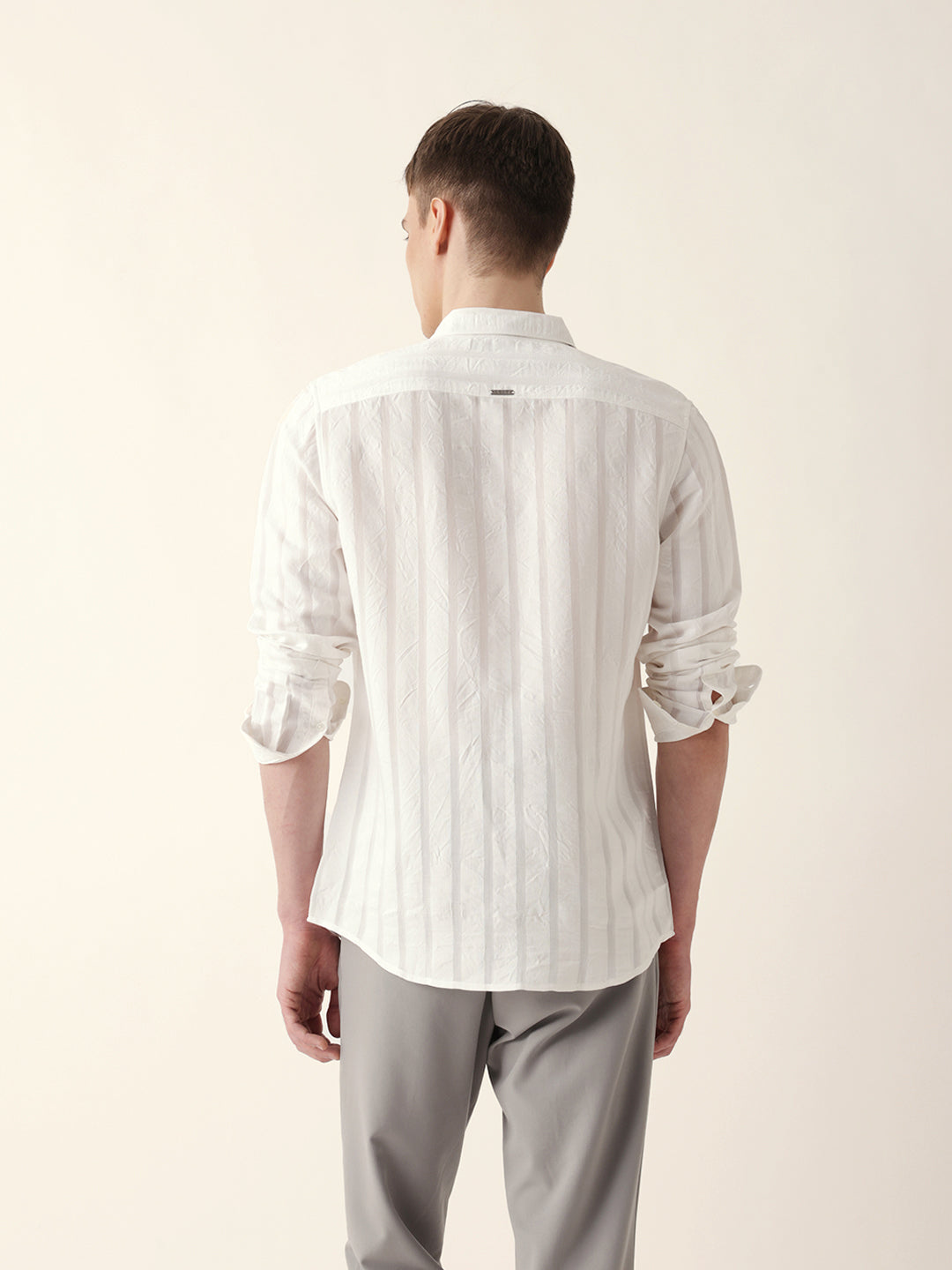 Men Casual Vertical Stripe Shirt