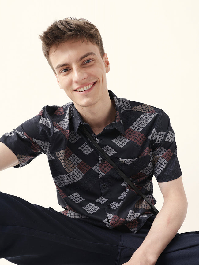 Men Casual Geometric Print Shirt