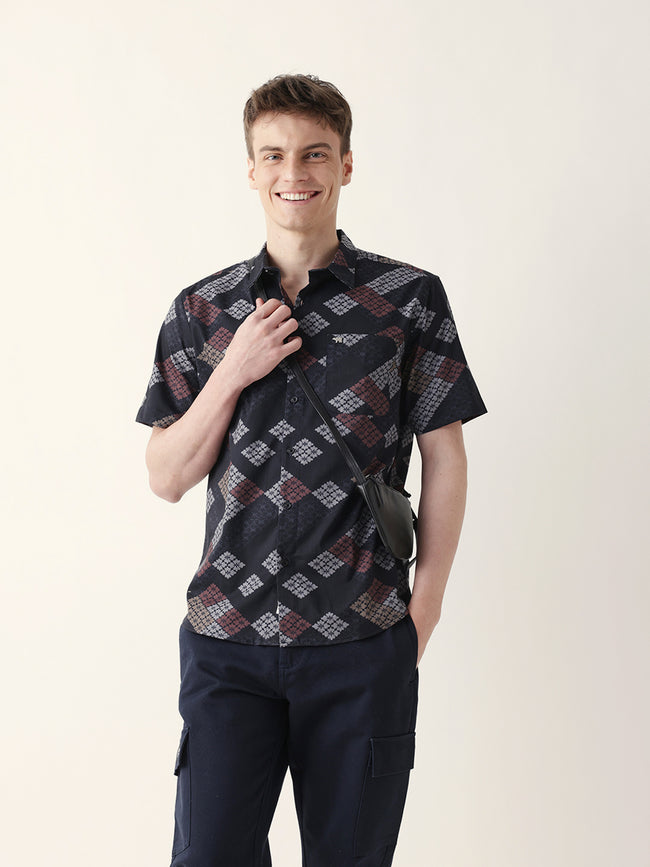 Men Casual Geometric Print Shirt