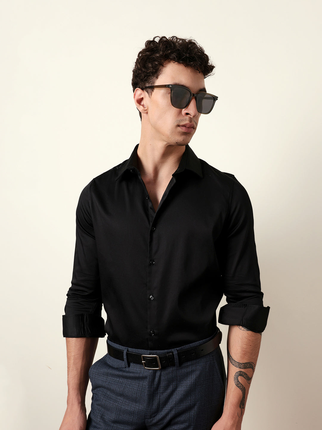 Men Solid Casual Full-Sleeve Shirt