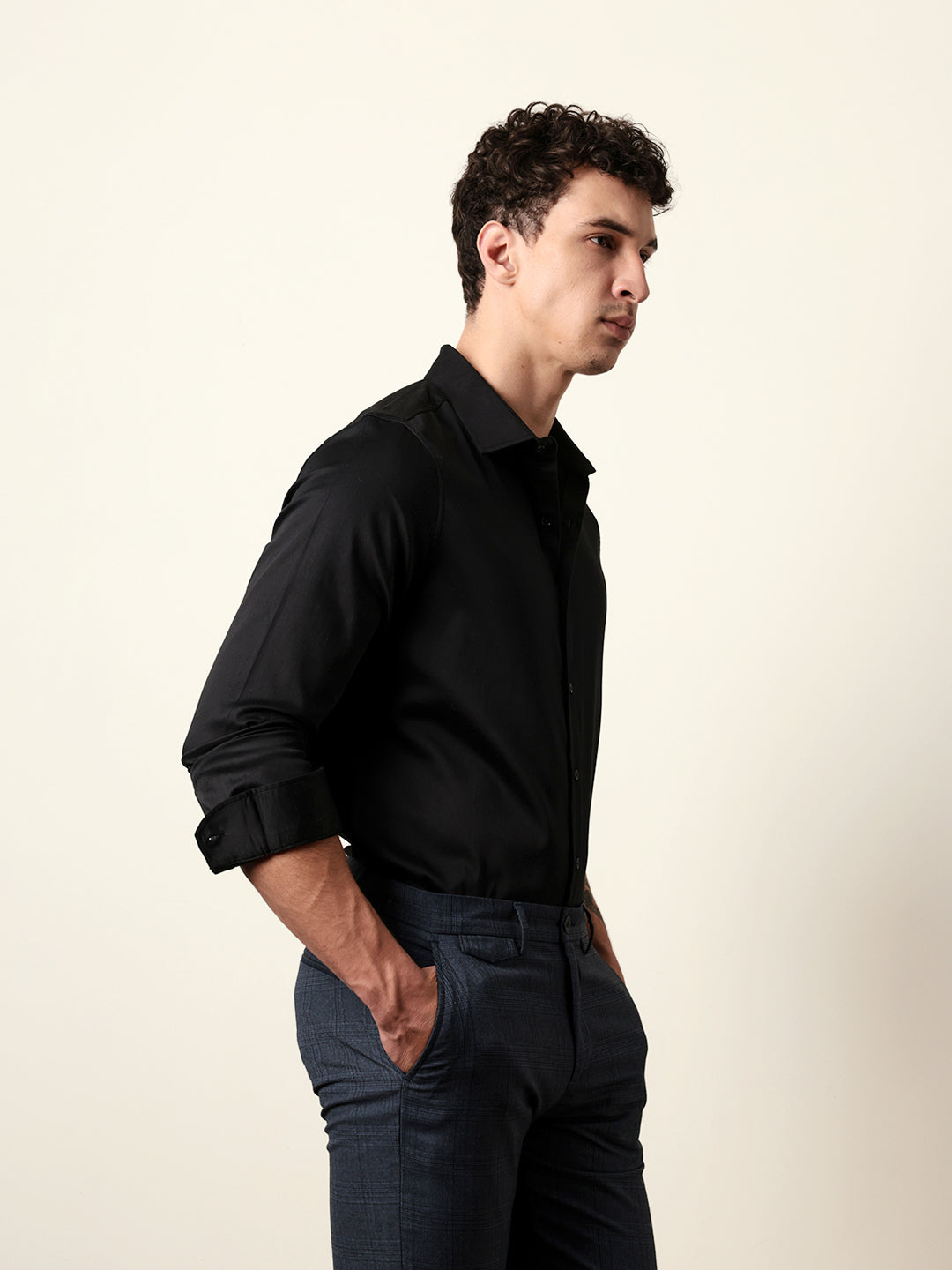 Men Solid Casual Full-Sleeve Shirt