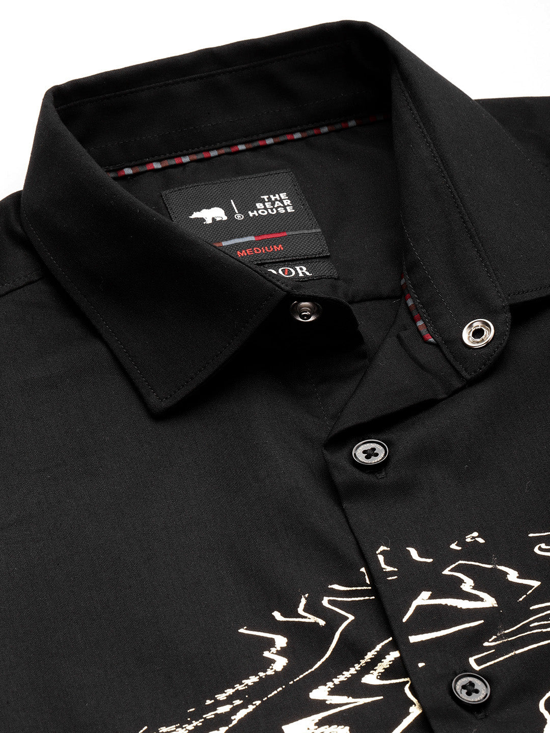 Men Ardor Edition Black Slim Fit Printed Party Shirt