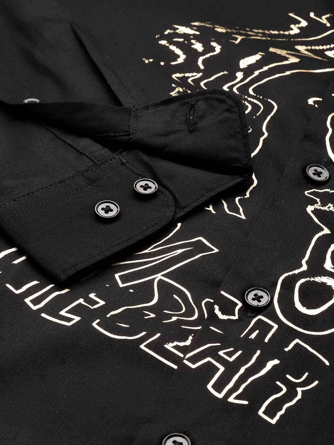 Men Ardor Edition Black Slim Fit Printed Party Shirt
