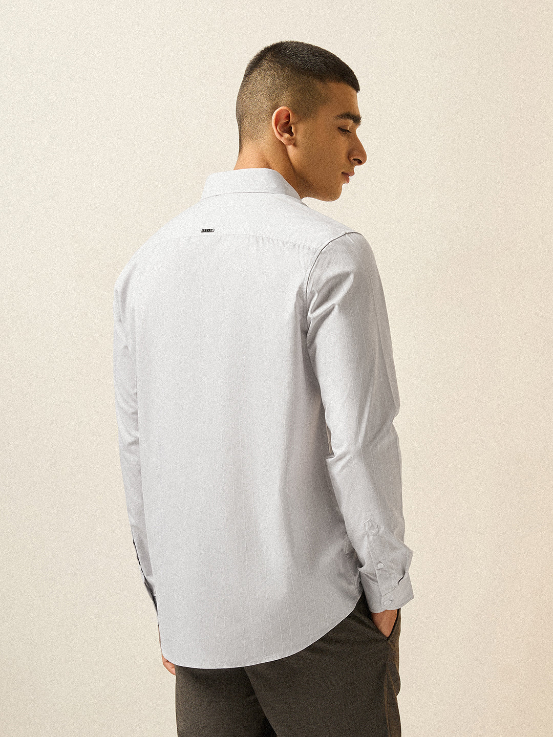Men Light Purple Striped Tailored Fit Formal Shirt