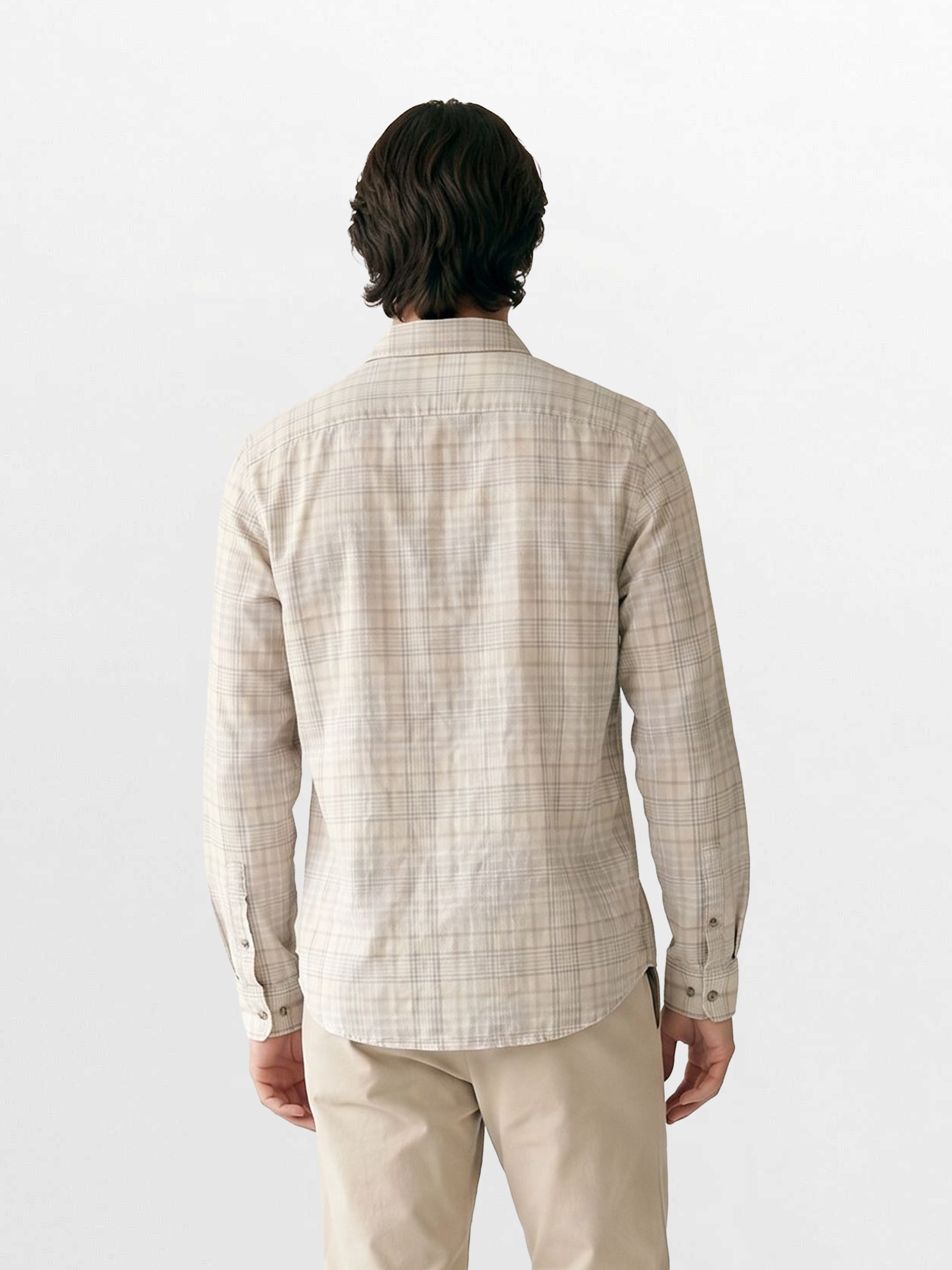 Men Grey Checked Shirt