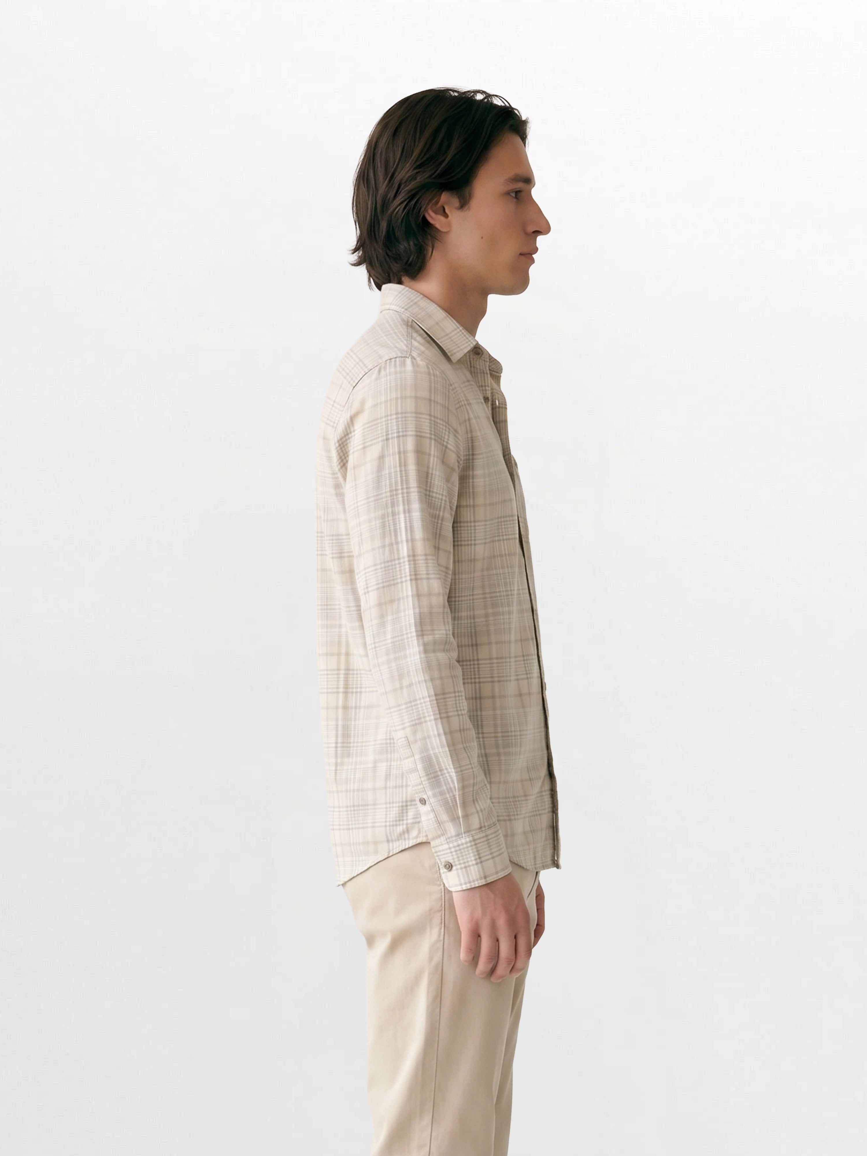 Men Grey Checked Shirt