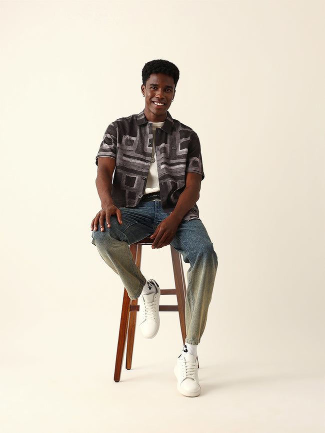 Men Green Printed Shirt