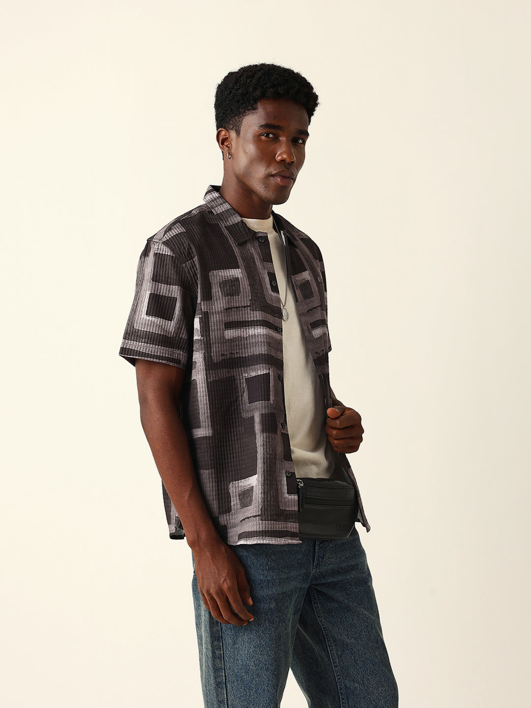 Men Green Printed Shirt