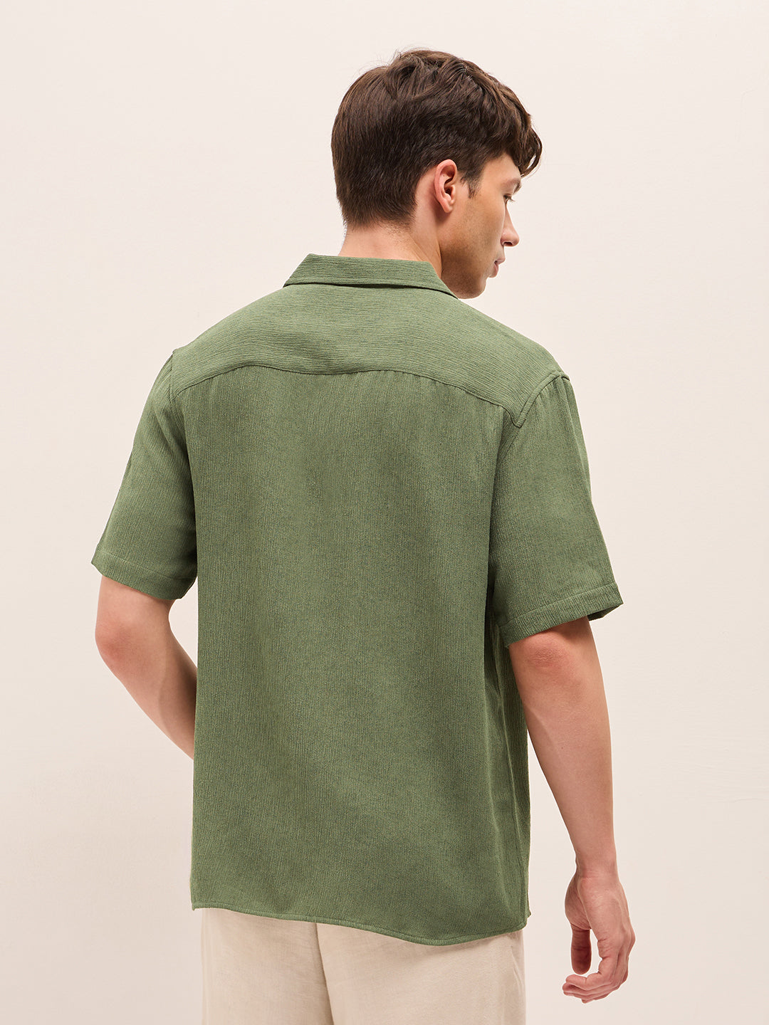 Men Woven Textured Casual Shirt