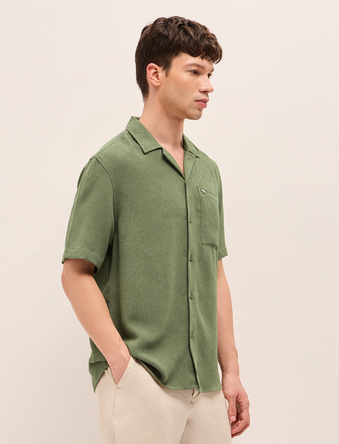 Men Woven Textured Casual Shirt