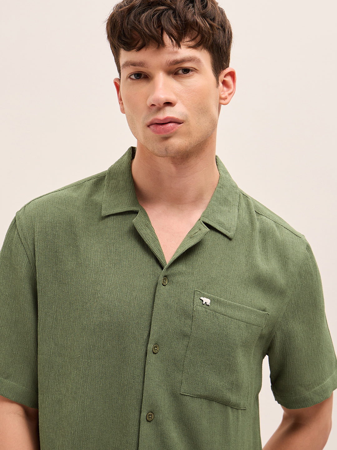 Men Woven Textured Casual Shirt