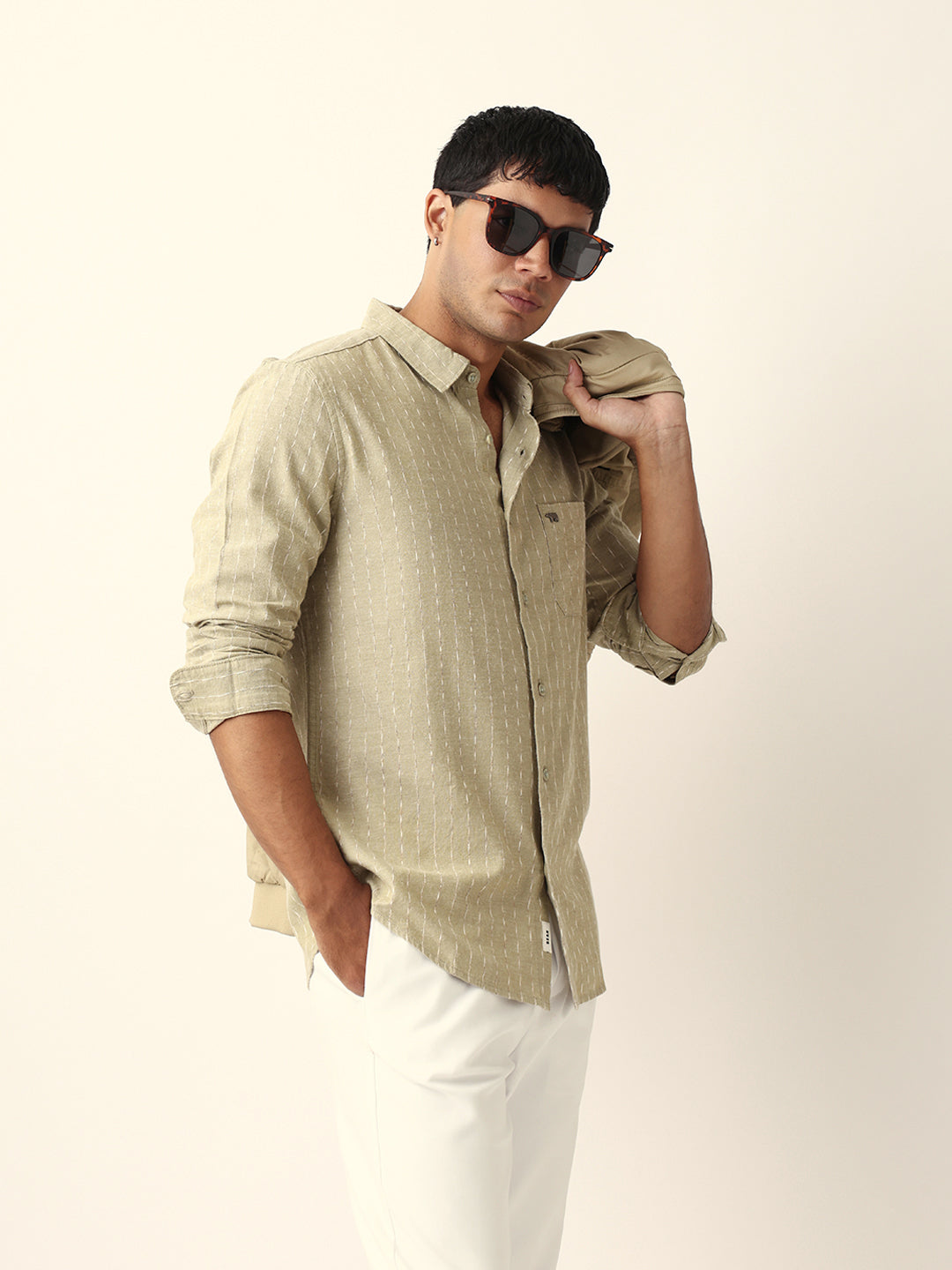 Men Green Casual Shirt