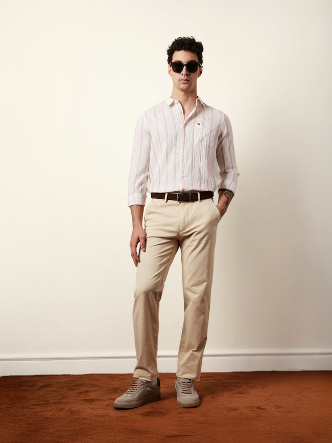 Men Striped Casual Full-Sleeve Shirt
