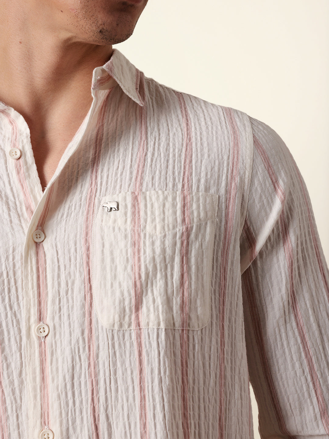 Men Striped Casual Full-Sleeve Shirt