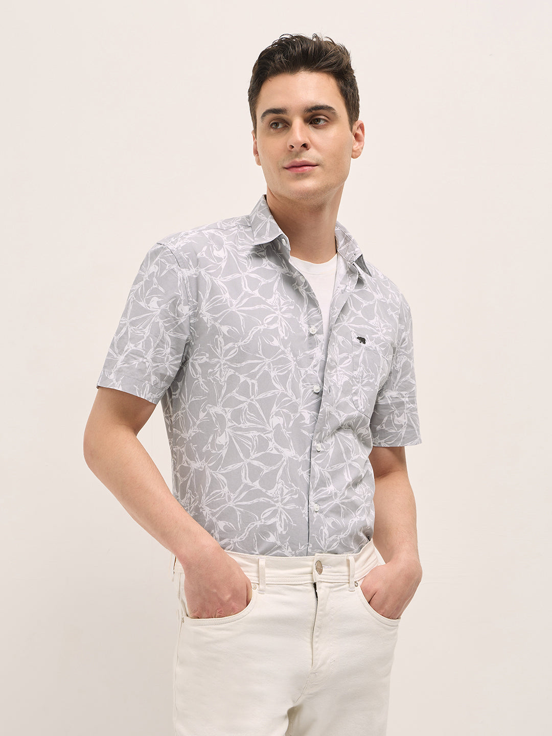 Men Grey Casual Shirt