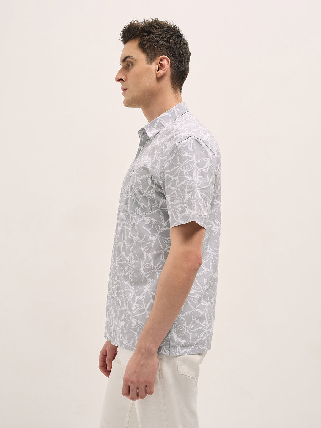 Men Grey Casual Shirt