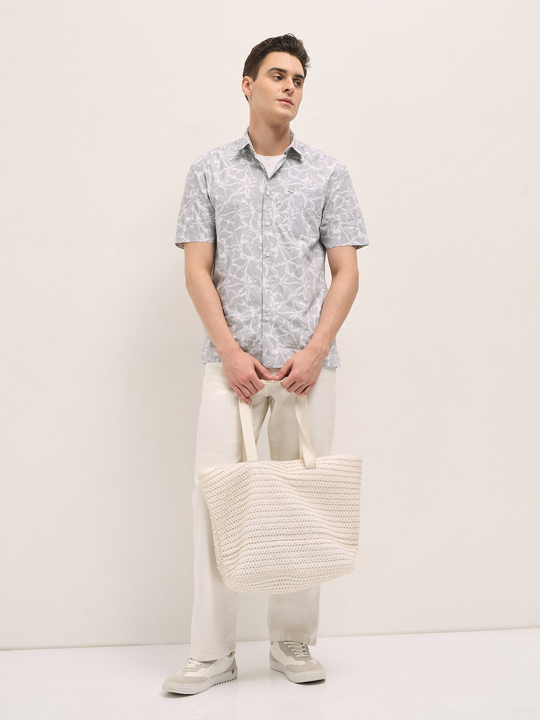 Men Grey Casual Shirt