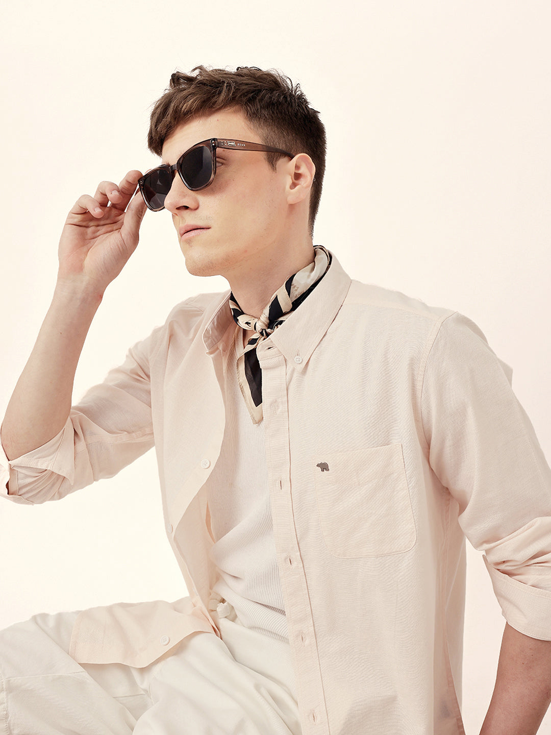 Men Casual Solid Button-Down Shirt