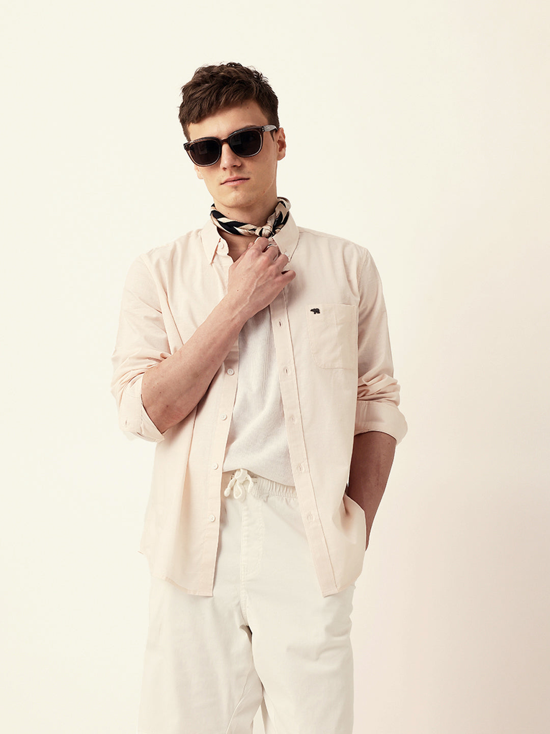 Men Casual Solid Button-Down Shirt