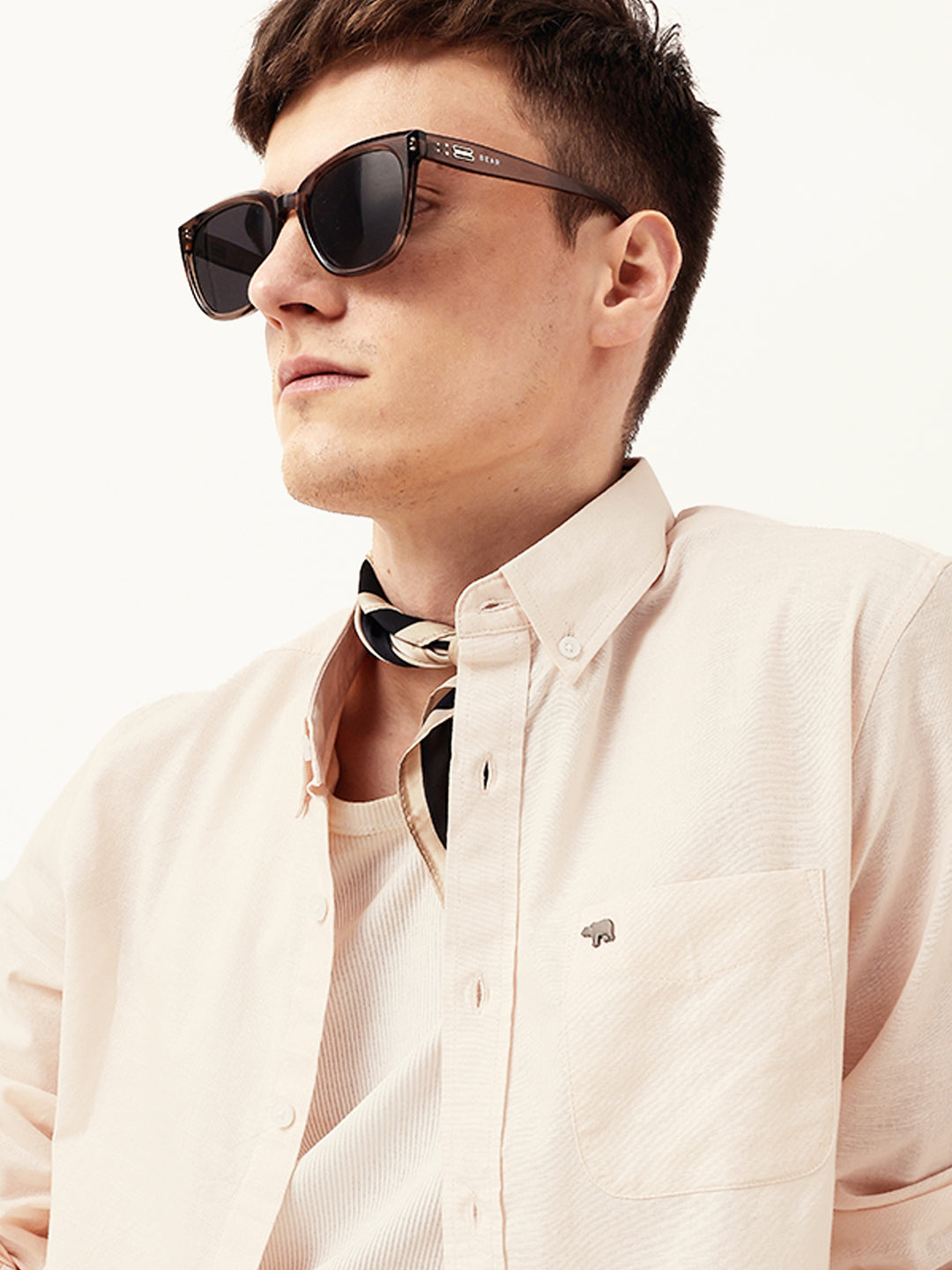 Men Casual Solid Button-Down Shirt