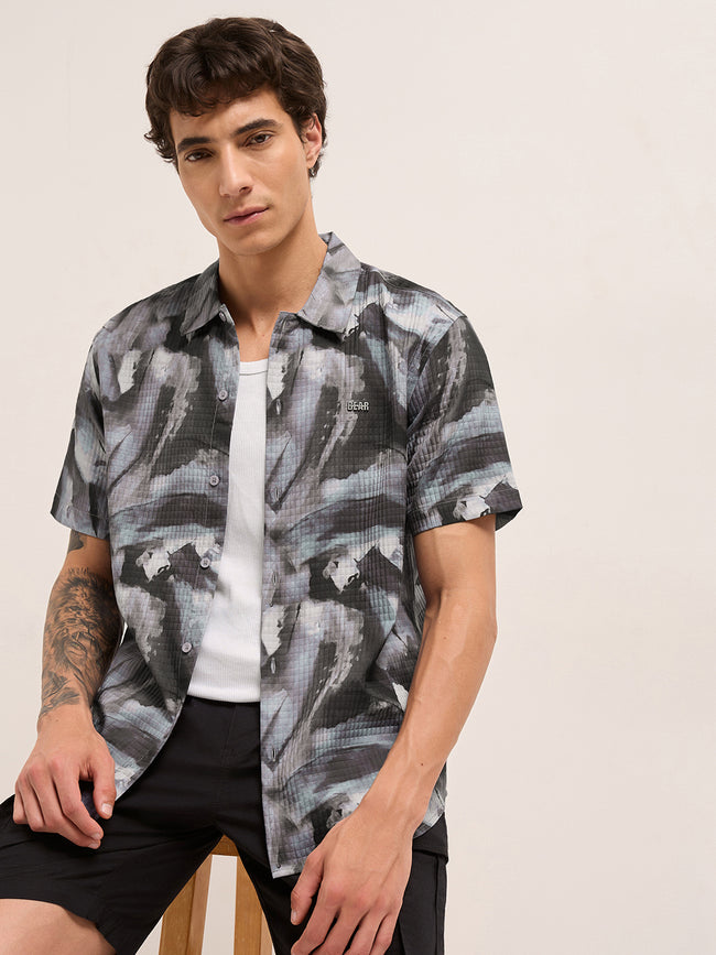 Men Abstract Printed Casual Shirt