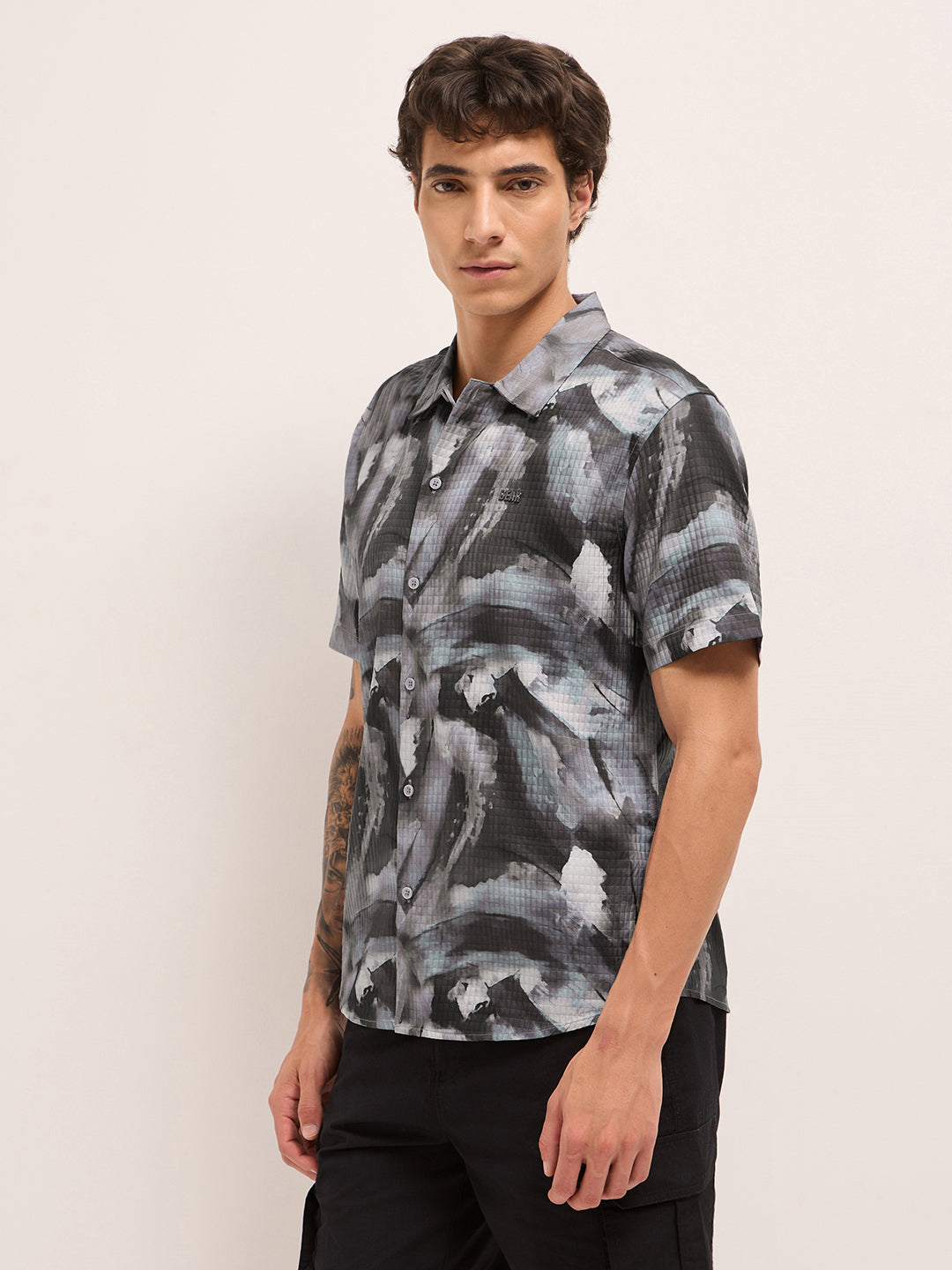Men Abstract Printed Casual Shirt