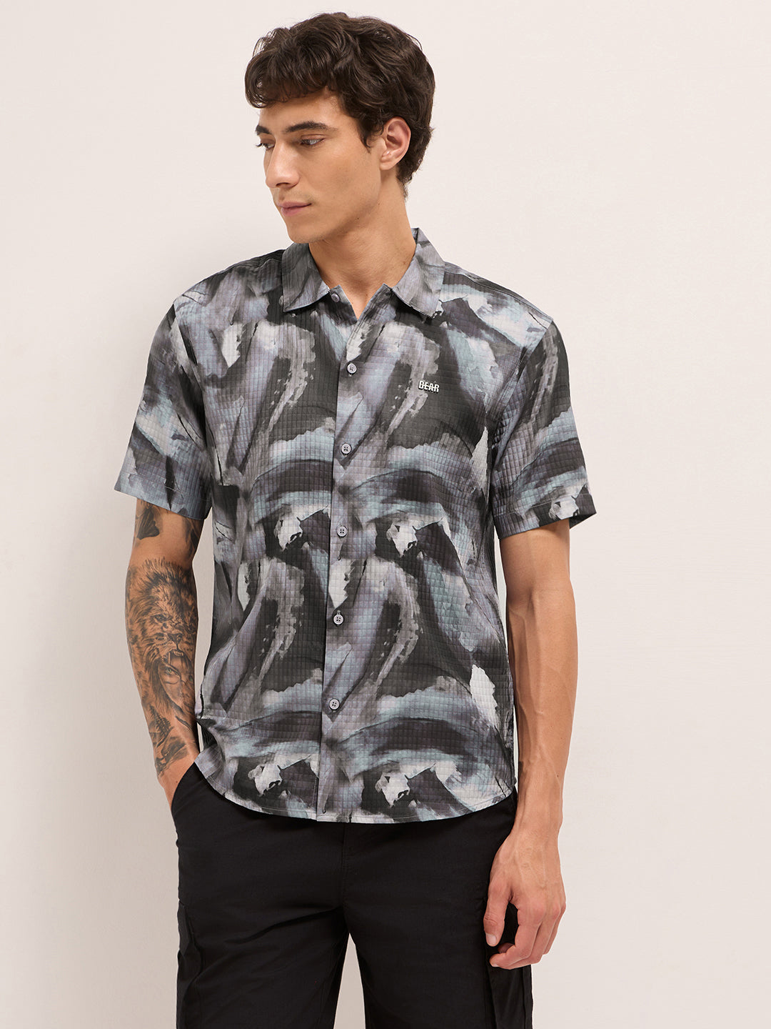 Men Abstract Printed Casual Shirt