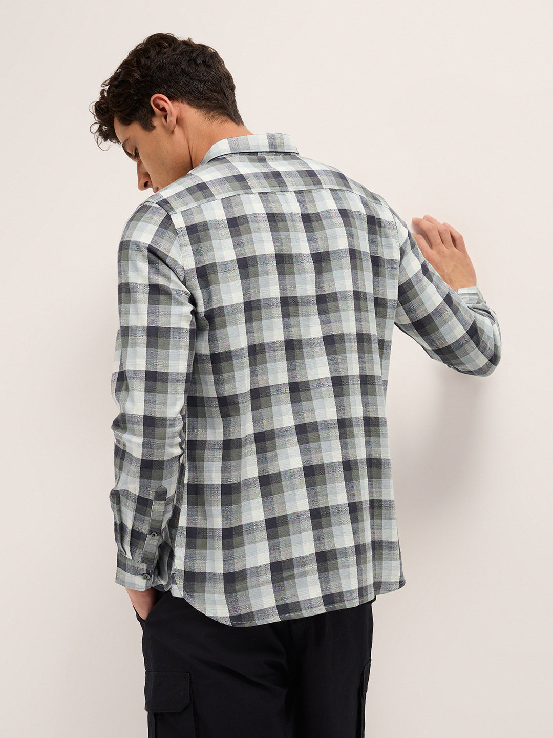 Men Pure Cotton Checked Casual Shirt