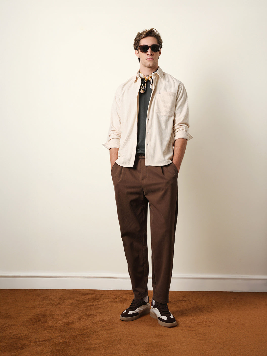 Men Solid Casual Full-Sleeve Shirt