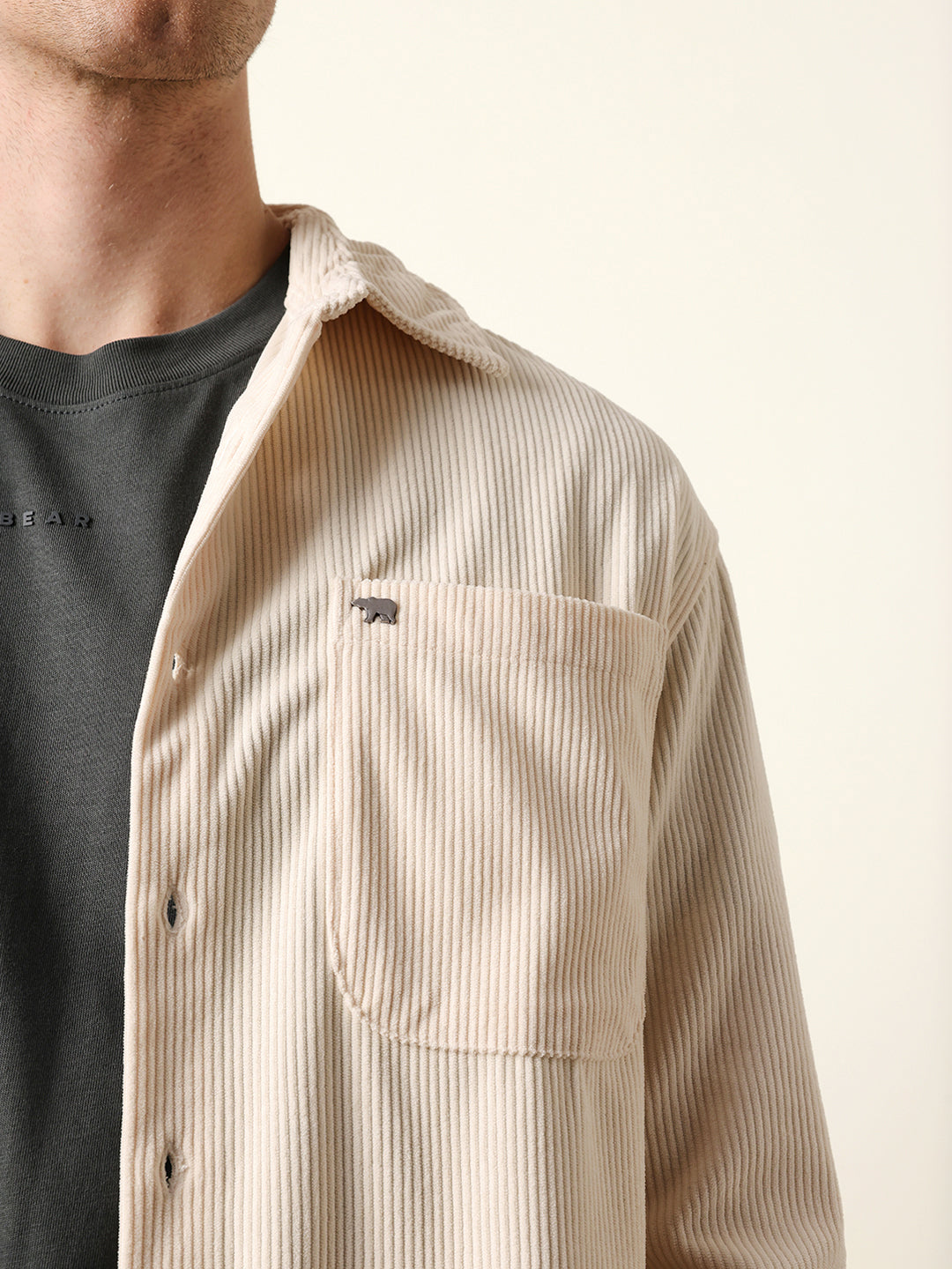 Men Solid Casual Full-Sleeve Shirt