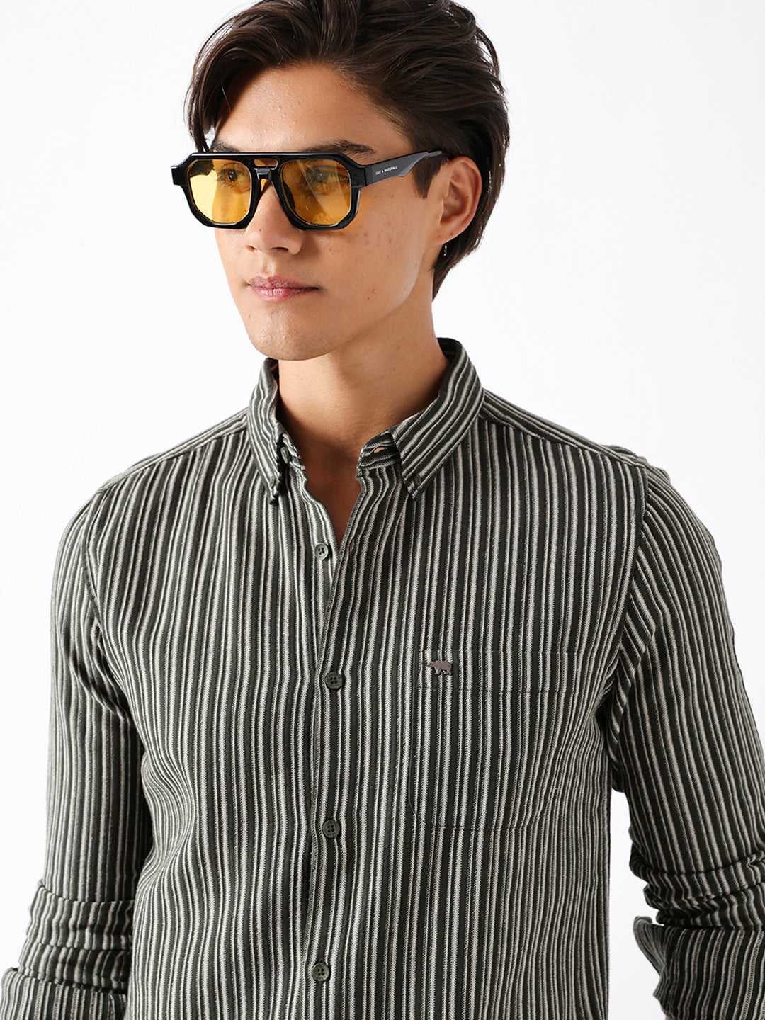 Men Olive Casual Shirt