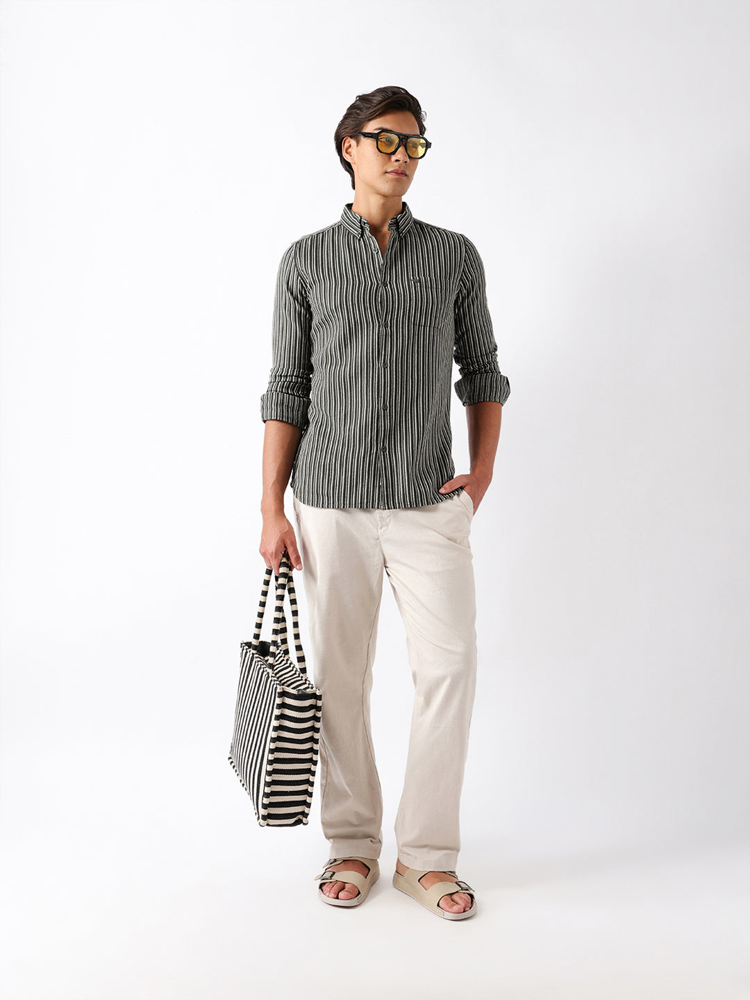 Men Olive Casual Shirt