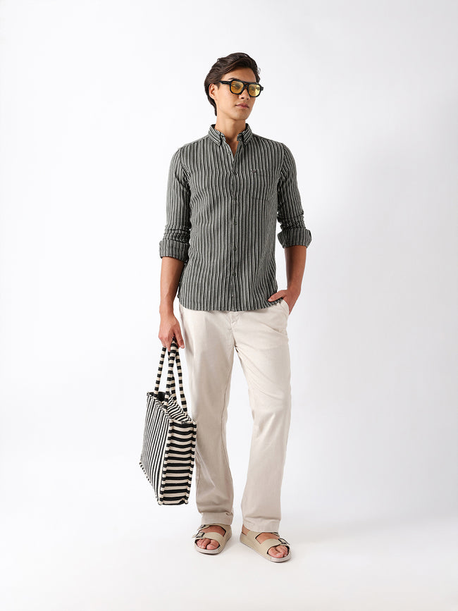 Men Olive Casual Shirt